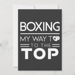 Cartes Pour Fêtes Annuelles Citation de motivation de boxe Typographie minimal