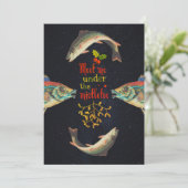 Cartes Pour Fêtes Annuelles Citation de Noël avec du poisson dans l'espace (Debout devant)