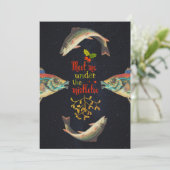 Cartes Pour Fêtes Annuelles Citation de Noël avec du poisson dans l'espace (Debout devant)