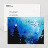 Cartes Pour Fêtes Annuelles Citation de Noël avec Starry Night Sky & Woods (Devant / Derrière)