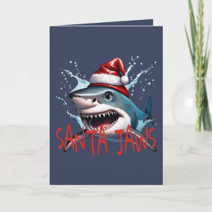 Cartes Pour Fêtes Annuelles Citation de Noël de Requin Mâchoire Sainte Cartoon
