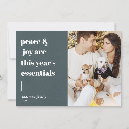 Cartes Pour Fêtes Annuelles citation de script moderne pour photo de vacances (Devant)