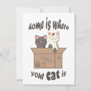 Cartes Pour Fêtes Annuelles Citation drôle Accueil est où est votre chat