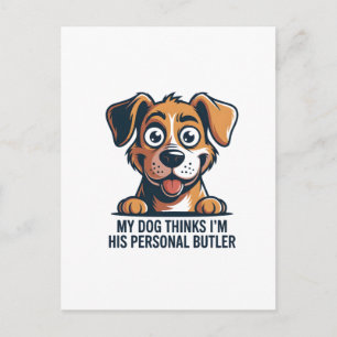Cartes Pour Fêtes Annuelles Citation drôle de chien majordome de dessin animé