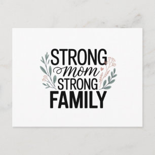 Cartes Pour Fêtes Annuelles Citation Florale Maman Forte Famille Forte