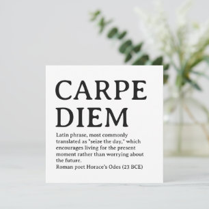 Cartes Pour Fêtes Annuelles Citation latine Carpe Diem