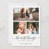 Cartes Pour Fêtes Annuelles Citation Minimaliste Moderne | Simple Collage de 3 (Devant)