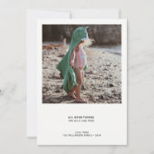 Cartes Pour Fêtes Annuelles Citation moderne minimale | Citation photo simple (Devant)