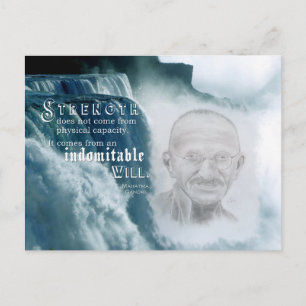 Cartes Pour Fêtes Annuelles Citation motivationnelle de force de Gandhi sur le