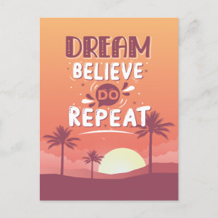 Cartes Pour Fêtes Annuelles Citation Motivationnelle Rêve Croire Répéter