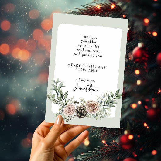 Cartes Pour Fêtes Annuelles Citation Motivationnelle Rose de Noël