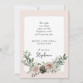 Cartes Pour Fêtes Annuelles Citation Motivationnelle Rose de Noël (Devant)