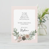 Cartes Pour Fêtes Annuelles Citation Motivationnelle Rose de Noël (Debout devant)