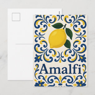 Cartes Pour Fêtes Annuelles Citron d'Amalfi – Méditerranée Bleu Jaune Blanc