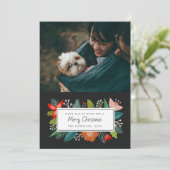 Cartes Pour Fêtes Annuelles Citron Rétro Gras & Floral | Photo de Vacances (Debout devant)