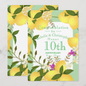 Cartes Pour Fêtes Annuelles Citron Squeeze Mariage Anniversaire Vert (Devant / Derrière)