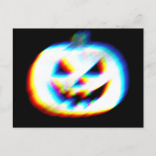 Cartes Pour Fêtes Annuelles Citrouille blanc Glitchy EDM