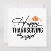 Cartes Pour Fêtes Annuelles Citrouille Bon thanksgiving simple (Devant)