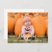 Cartes Pour Fêtes Annuelles Citrouille coupé d'Halloween dans le patch (Devant / Derrière)