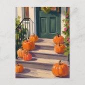 Cartes Pour Fêtes Annuelles Citrouille d'automne | Automne Thanksgiving Peint (Devant)