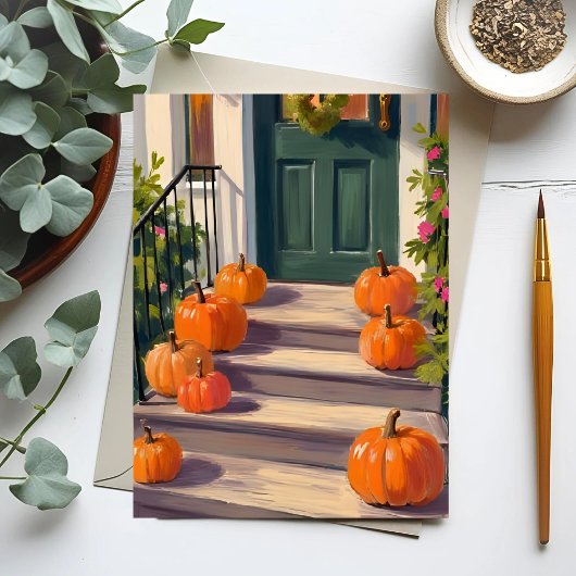 Cartes Pour Fêtes Annuelles Citrouille d'automne | Automne Thanksgiving Peint