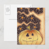 Cartes Pour Fêtes Annuelles Citrouille de Halloween (Devant / Derrière)