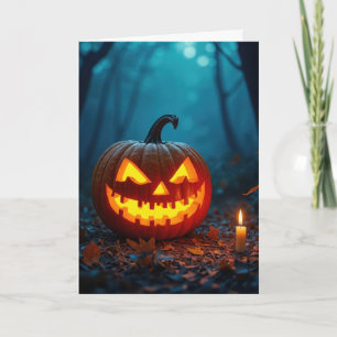 Cartes Pour Fêtes Annuelles Citrouille de Halloween dans les bois effrayants