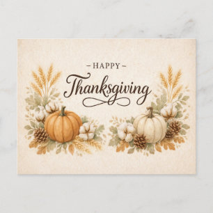 Cartes Pour Fêtes Annuelles Citrouille de Thanksgiving rustique neutre doux