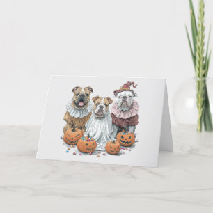 Cartes Pour Fêtes Annuelles Citrouille des Bulldogs anglais d'Halloween