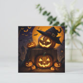 Cartes Pour Fêtes Annuelles Citrouille d'Halloween (Debout devant)