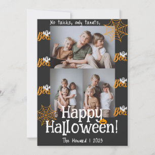 Cartes Pour Fêtes Annuelles Citrouille d'Halloween Boo Photo Collage