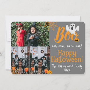 Cartes Pour Fêtes Annuelles Citrouille d'Halloween Boo Photo Collage