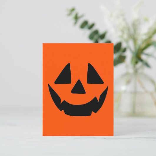 Cartes Pour Fêtes Annuelles Citrouille d'Halloween visage de Jack O Lanterne (Debout devant)