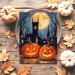 Cartes Pour Fêtes Annuelles Citrouille effrayante Halloween Peinture Sombre