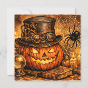 Cartes Pour Fêtes Annuelles Citrouille et araignée Steampunk Halloween
