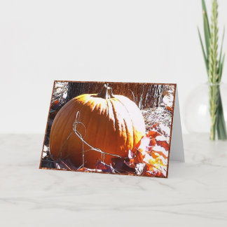 Cartes Pour Fêtes Annuelles Citrouille et feuille d'automne