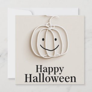 Cartes Pour Fêtes Annuelles Citrouille Fil Minimaliste Bonne Halloween Salutat