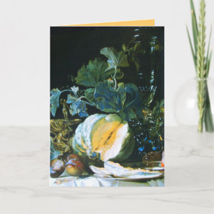 Cartes Pour Fêtes Annuelles CITROUILLE, FRUITS ET GLASSWARE Thanksgiving