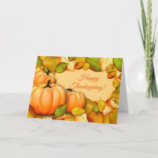 Cartes Pour Fêtes Annuelles Citrouille gentil de Thanksgiving (Devant)