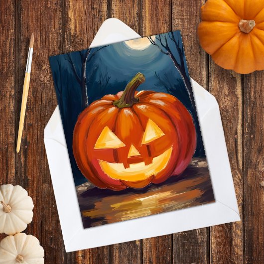 Cartes Pour Fêtes Annuelles Citrouille Halloween Jack-O-Lantern