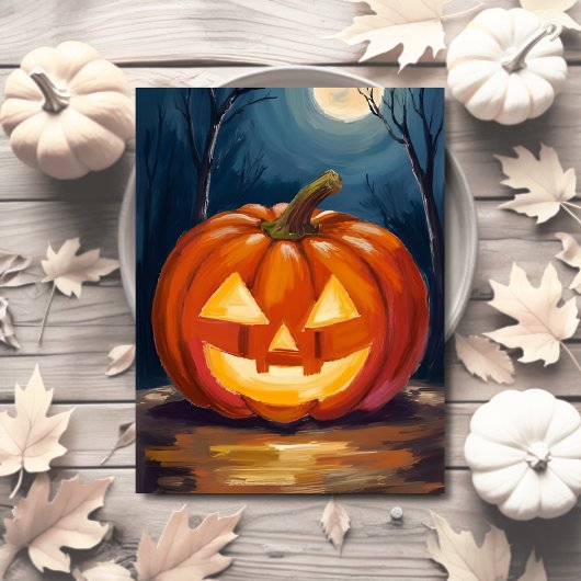 Cartes Pour Fêtes Annuelles Citrouille Halloween Jack-O-Lantern