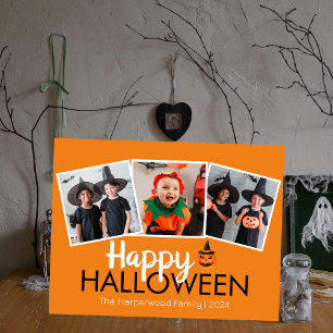 Cartes Pour Fêtes Annuelles citrouille jack-o-lanterne Halloween Famille 3 Pho