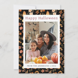 Cartes Pour Fêtes Annuelles Citrouille minimaliste Vintage Happy Halloween 1 P