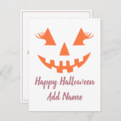 Cartes Pour Fêtes Annuelles Citrouille Personnalisée Jack O Lantern Bonne Hall (Devant / Derrière)