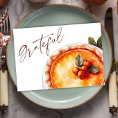 Cartes Pour Fêtes Annuelles Citrouille Pie Fall Rustique Grateful Thanksgiving
