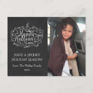 Cartes Pour Fêtes Annuelles Citrouille Tableau Noir Joyeux Halloween Vacances 