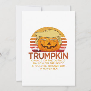 Cartes Pour Fêtes Annuelles Citrouille Trumpkin Halloween Drôle Classique – Po
