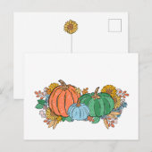 Cartes Pour Fêtes Annuelles Citrouilles (Devant / Derrière)
