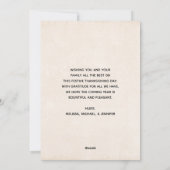 Cartes Pour Fêtes Annuelles Citrouilles blanches et dorées Aquarelle Thanksgiv (Dos)