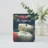 Cartes Pour Fêtes Annuelles Citrouilles d'automne dans un jardin rustique (Debout devant)